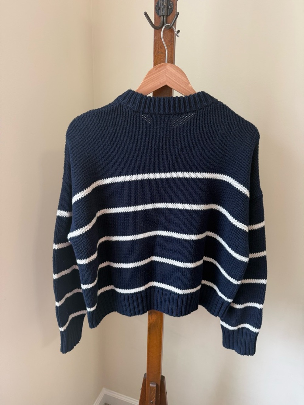 Jenni Kayne Navy and White Striped Crewneck Sweater - Picture 4 of 5